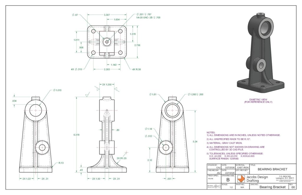 Bearing Bracket Drawing