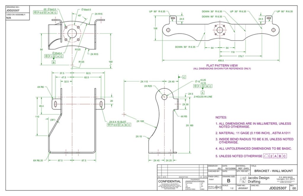 Sheet Metal Bracket Drawing