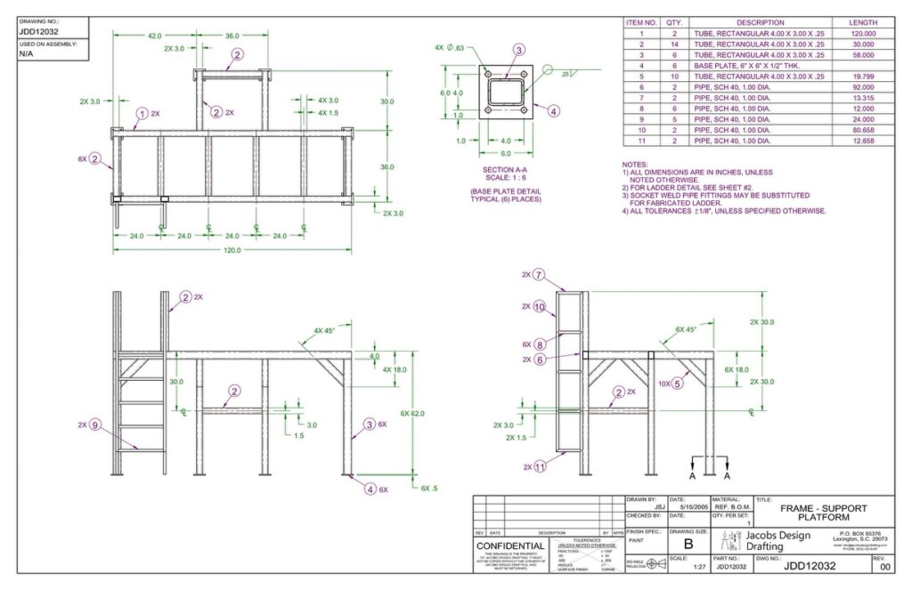 Welded Frame Drawing