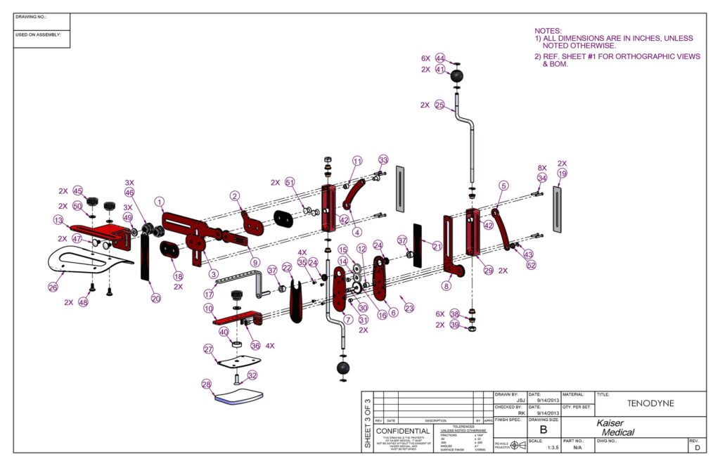 Tenodyne Orthopedic Rehab Drawing